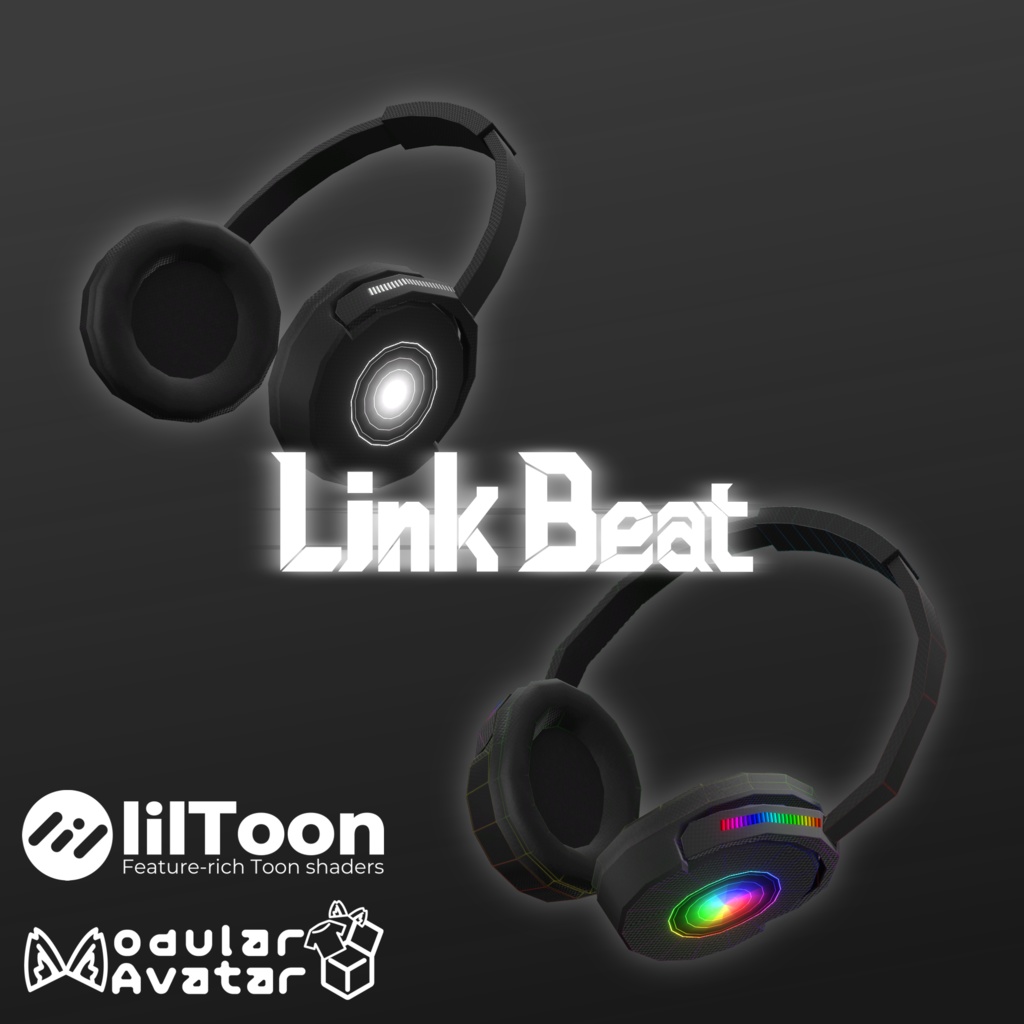 VRCアバター向け首掛けヘッドホンモデル Link Beat【Audio Link対応】