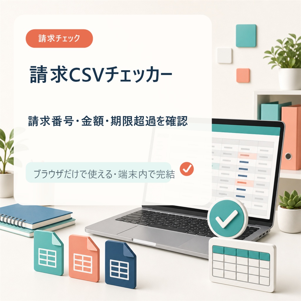 請求CSVチェッカー｜請求番号重複・金額ズレ・期限超過をローカル検査