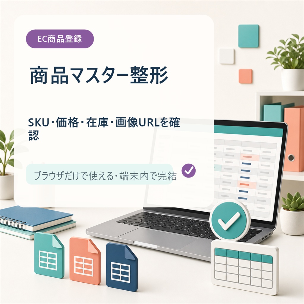 商品マスターCSV整形ツール|SKU重複・価格・在庫・画像URLをローカル確認