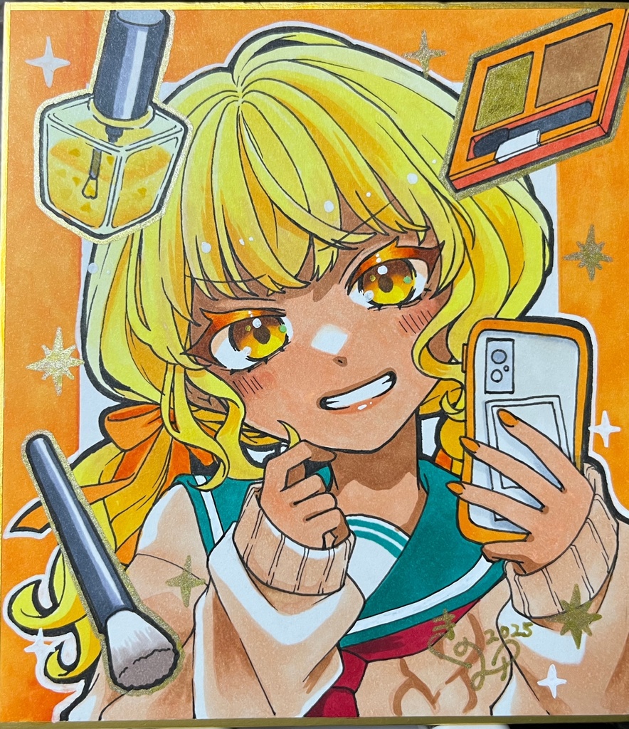 💛ちゃん【アナログイラスト】カラーミニ色紙