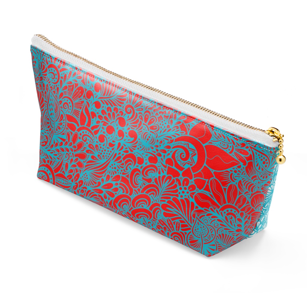 ポーチ:べにたんぐる(水色+赤)