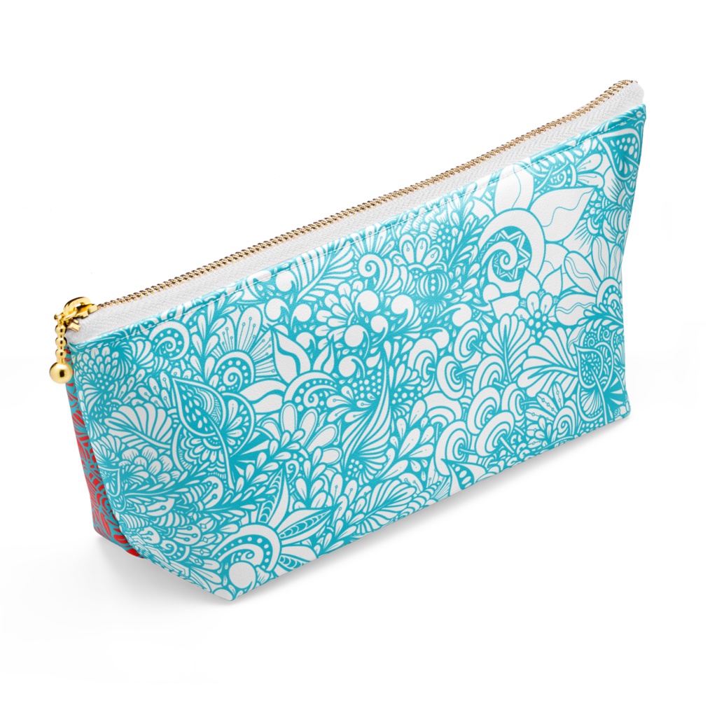 ポーチ:べにたんぐる(水色+赤)