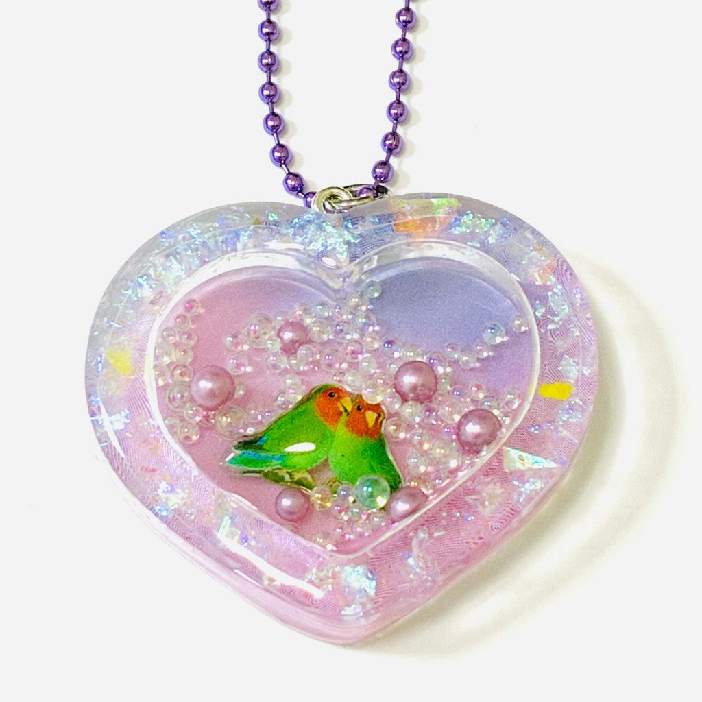 ペアコザクラインコのは～と❤シャカシャカキーホルダー
