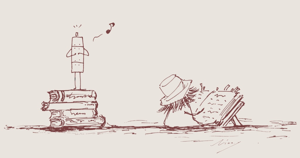 モ・モサァとミニッツのポーチ