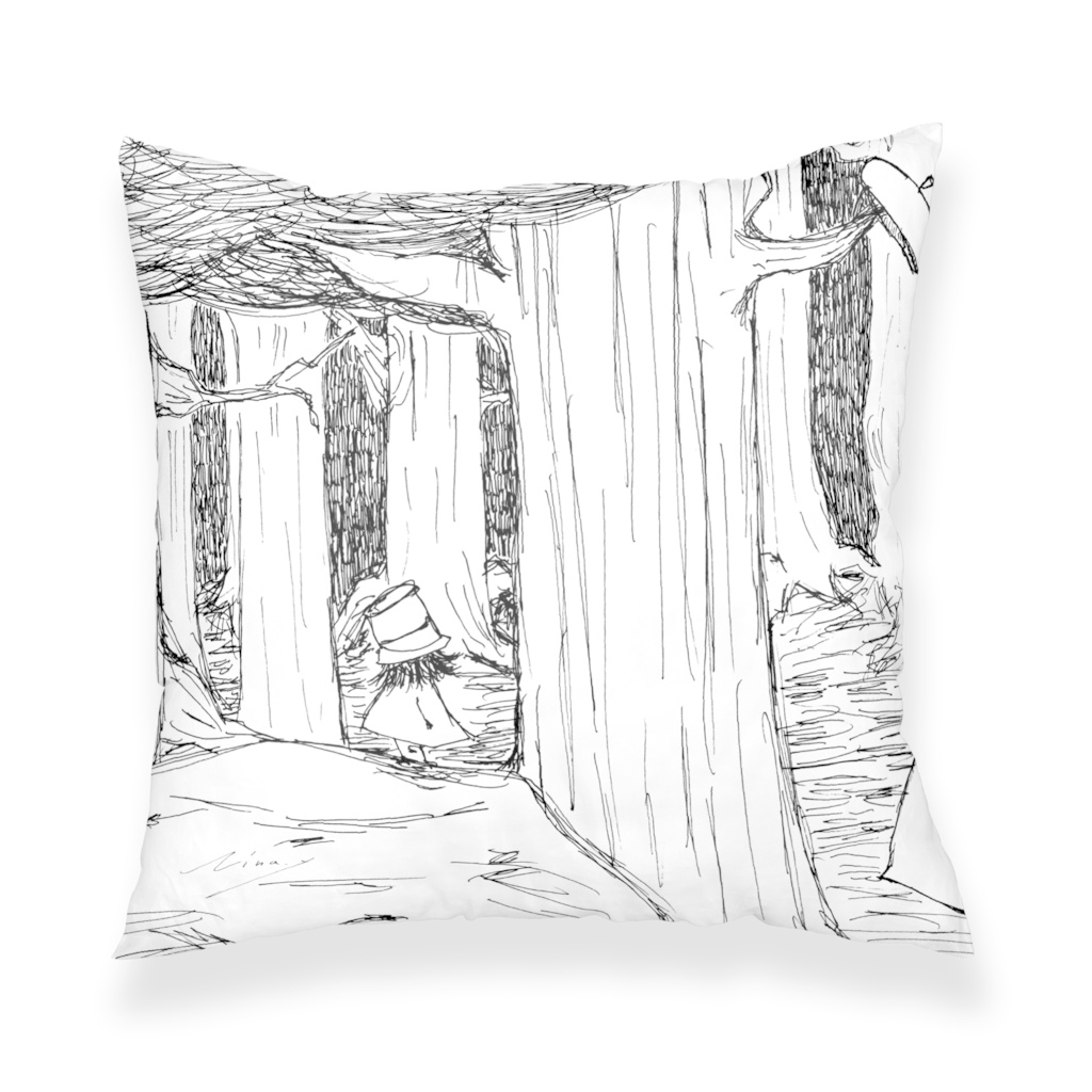 森の中のクッションカバー