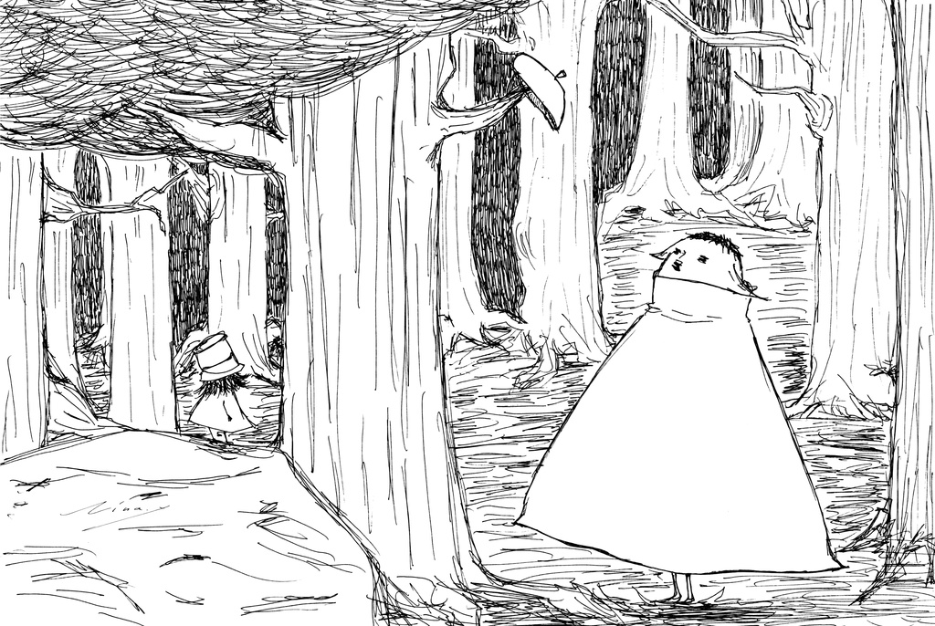 森の中のクッションカバー