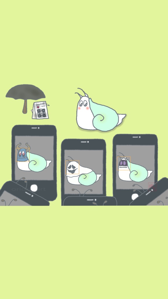 Umbrella Bias – Smartphone Wallpaper / 傘のバイアス|スマホ壁紙