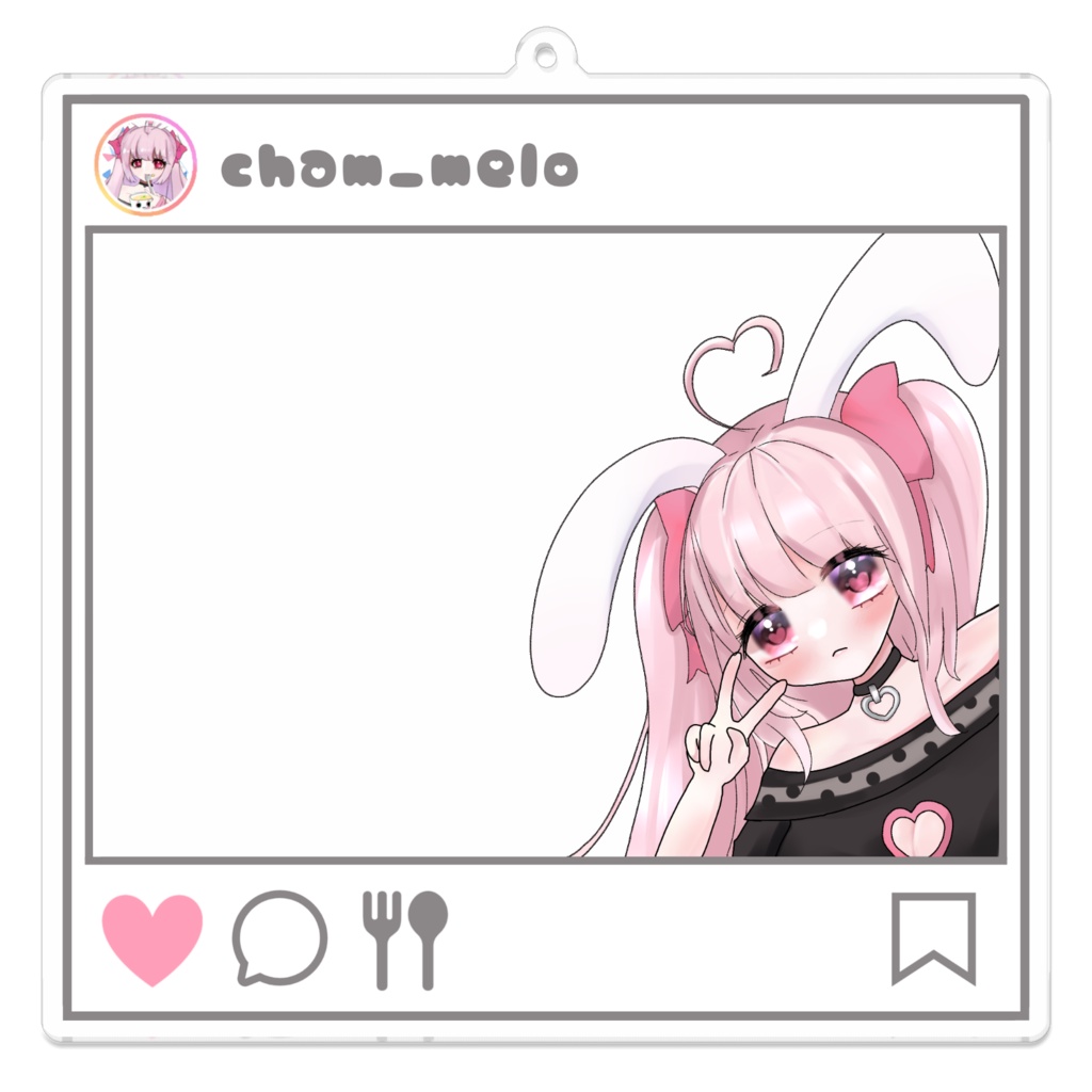 SNS風アクリルキーホルダー【兎野ちゃむ。】