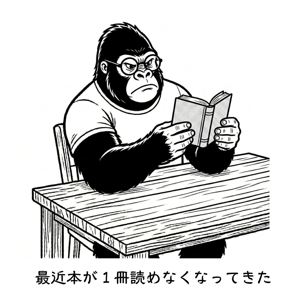 【ネタ・シュール】読書ゴリラ Tシャツ【メンズ】【白】