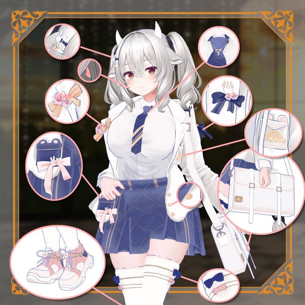 【ミルティナ対応】SCHOOL UNIFORM【VRChat向け衣装モデル MA対応】