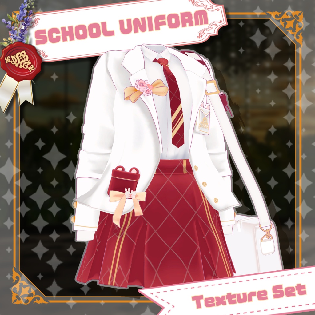 【12 アバター対応】SCHOOL UNIFORM Texture Set【衣装テクスチャセット】
