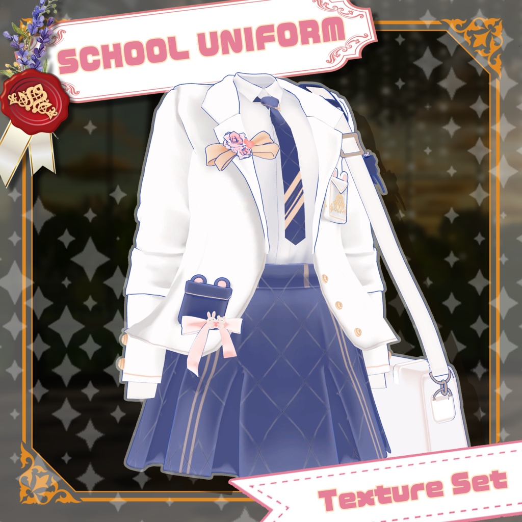 【11アバター対応】SCHOOL UNIFORM Texture Set【衣装テクスチャセット】