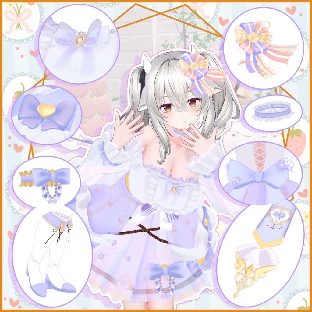 【ミルティナ -Milltina- 対応】TEATIME OUTFIT【VRChat向け衣装モデル MA対応】