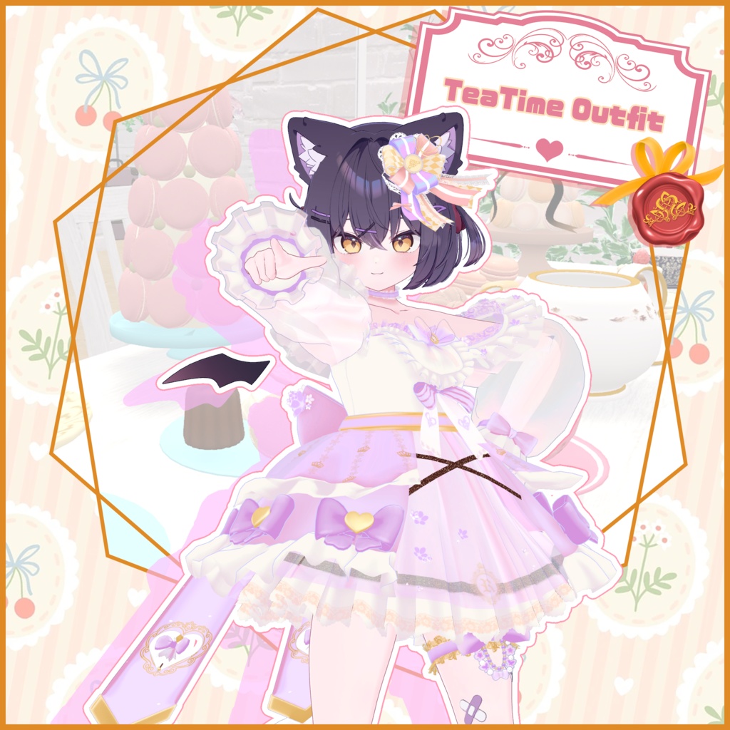 【ショコラ -Chocolat- 対応】TEATIME OUTFIT【VRChat向け衣装モデル MA対応】