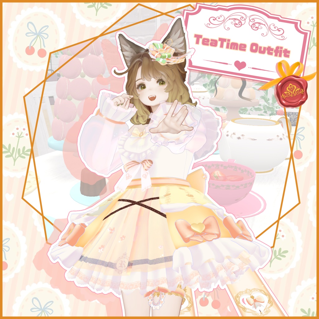 【マリシア -Marycia- 対応】TEATIME OUTFIT【VRChat向け衣装モデル MA対応】