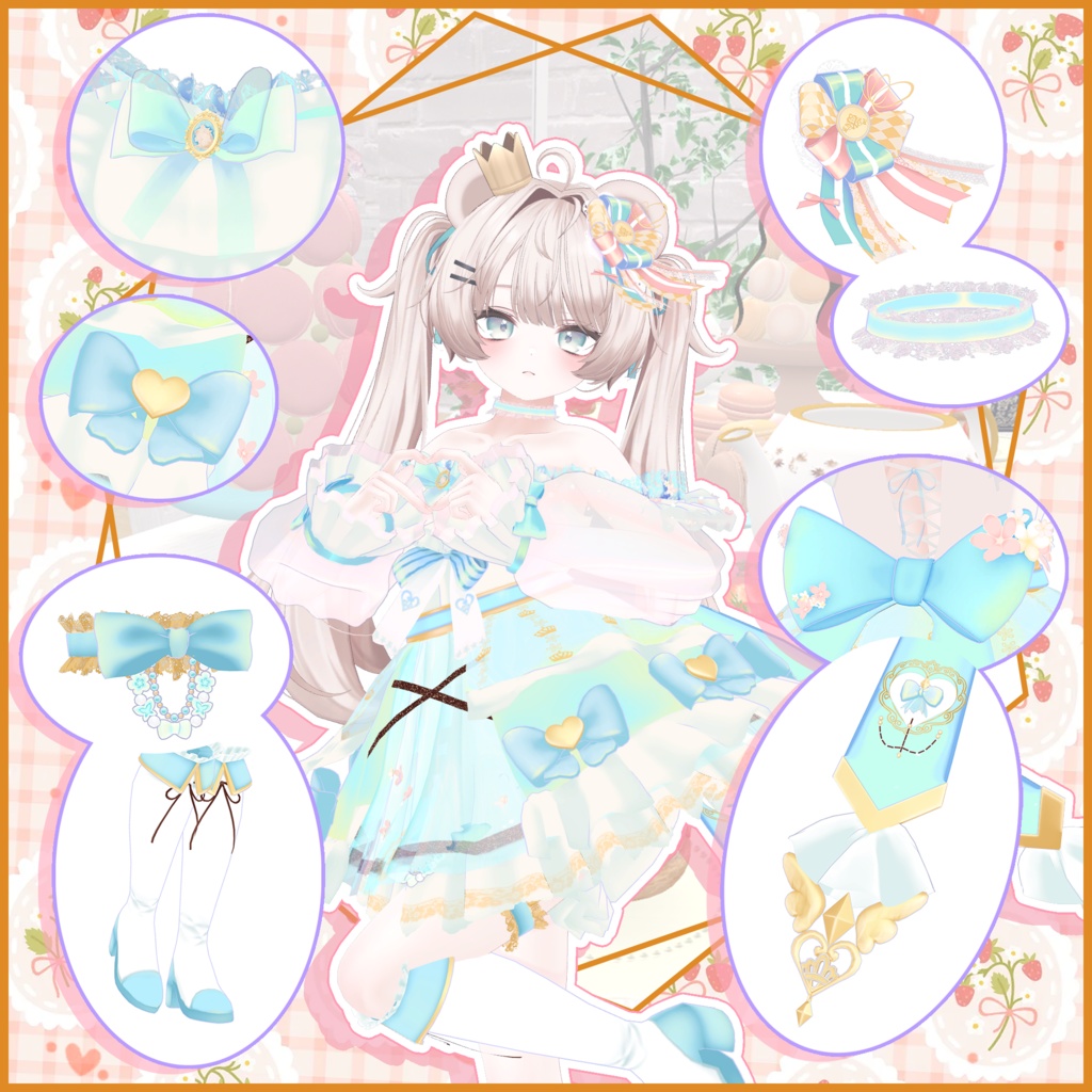 【ミルフィ -Milfy- 対応】TEATIME OUTFIT【VRChat向け衣装モデル MA対応】