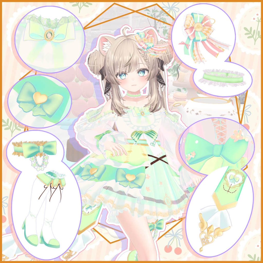 【マヌカ -Manuka- 対応】TEATIME OUTFIT【VRChat向け衣装モデル MA対応】