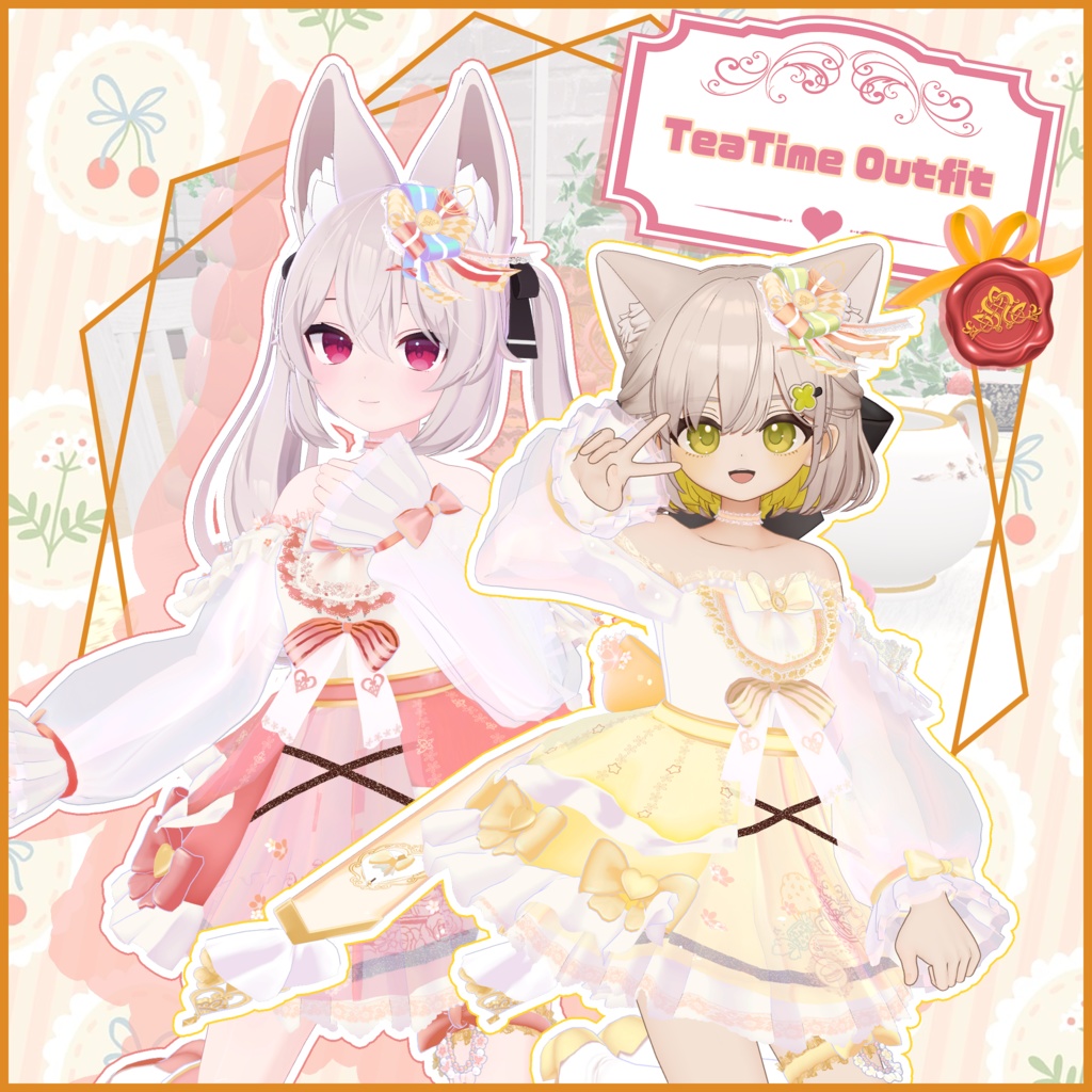 【13アバター対応】TEATIME OUTFIT【VRChat向け衣装モデル MA対応】
