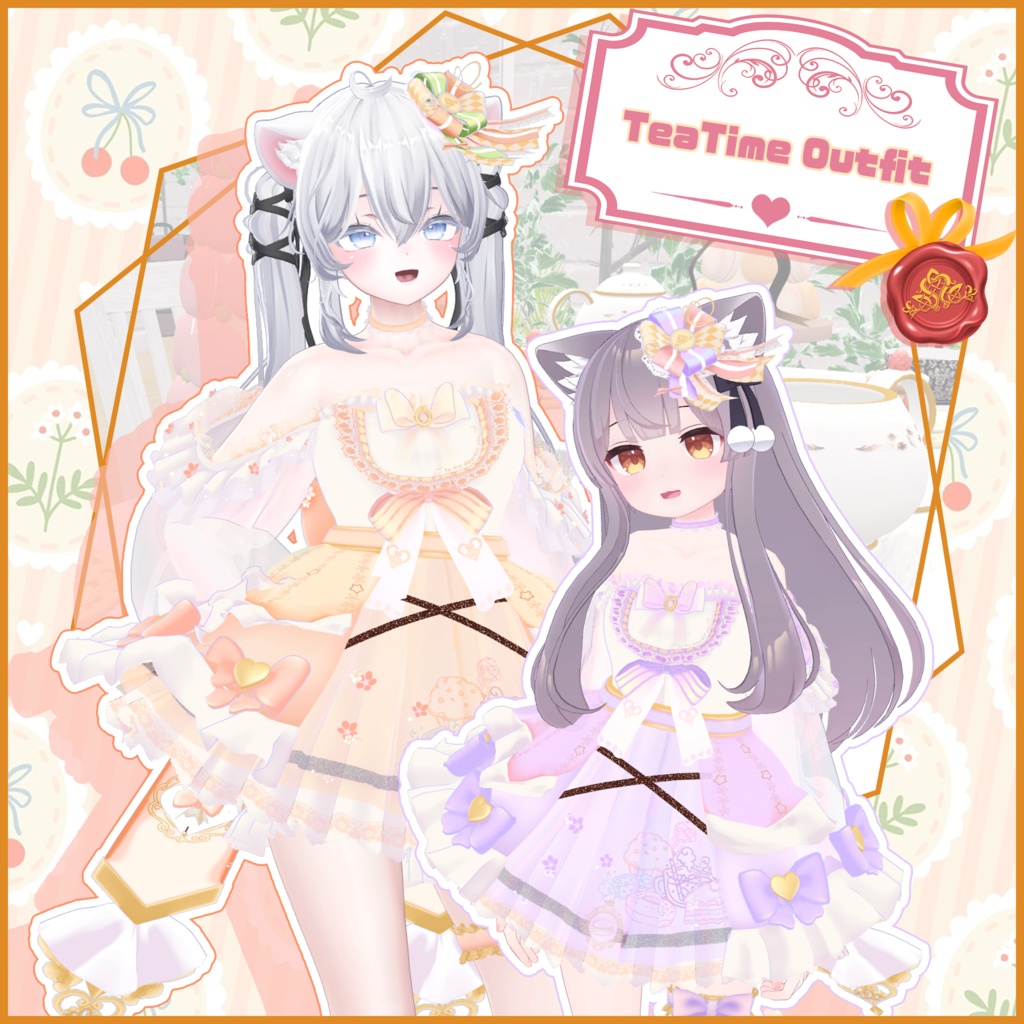 【13アバター対応】TEATIME OUTFIT【VRChat向け衣装モデル MA対応】