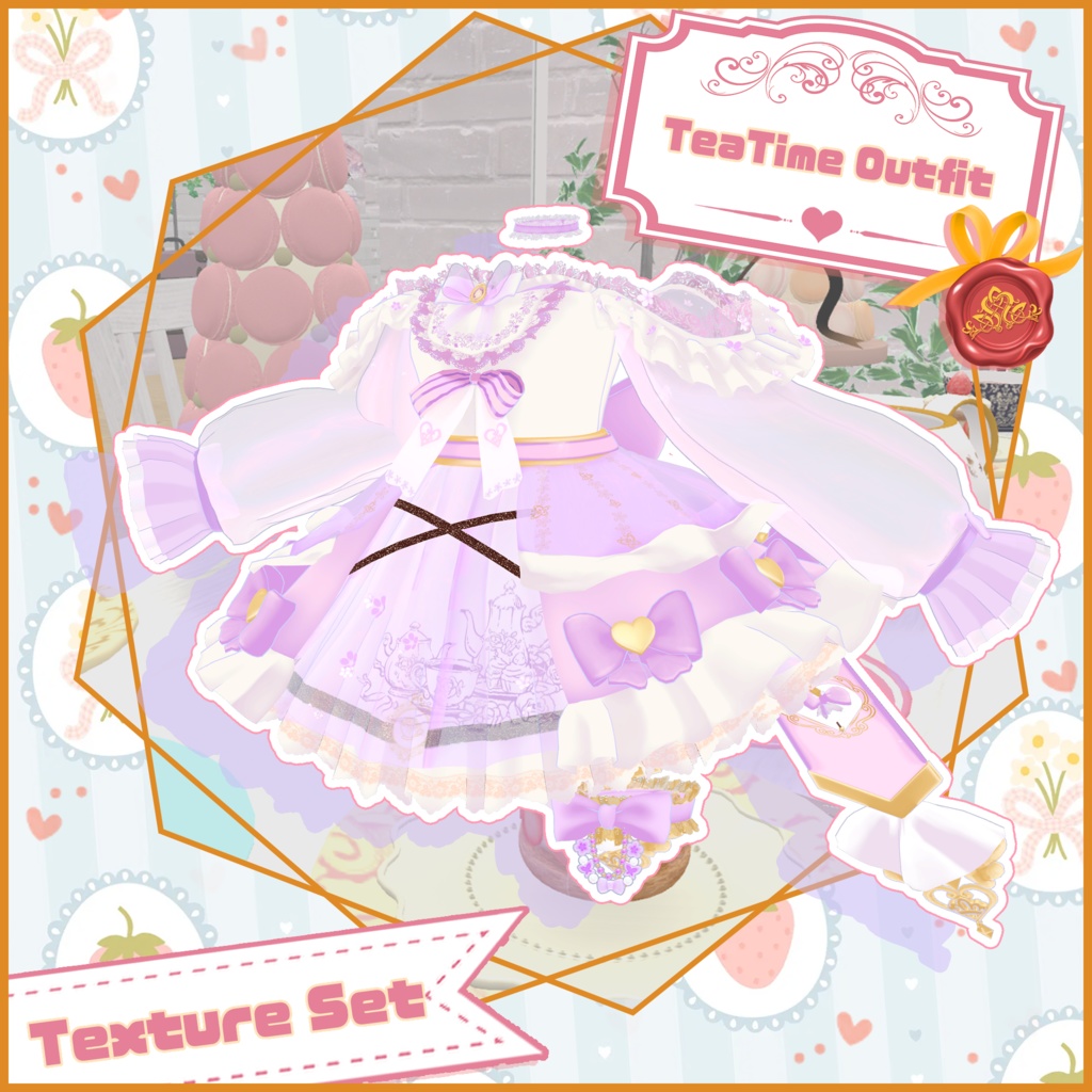【26 アバター対応】TEATIME OUTFIT Texture Set【衣装テクスチャセット】