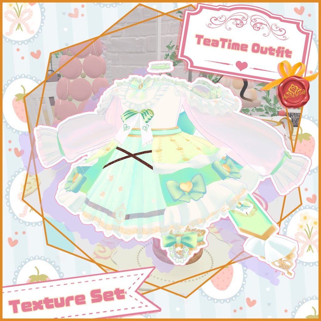 【26 アバター対応】TEATIME OUTFIT Texture Set【衣装テクスチャセット】
