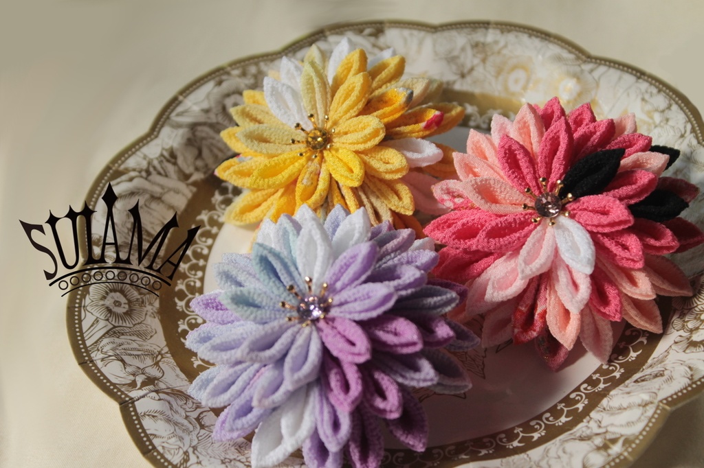 【colorful candy mini】つまみ細工2wayピン