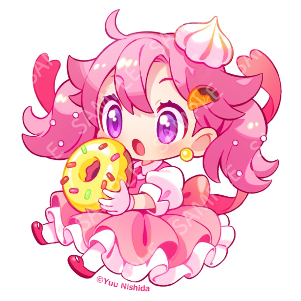 アクリルキーホルダー「じゅなとお菓子」