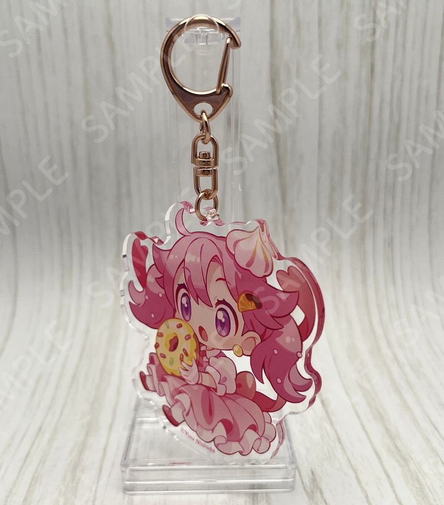 アクリルキーホルダー「じゅなとお菓子」