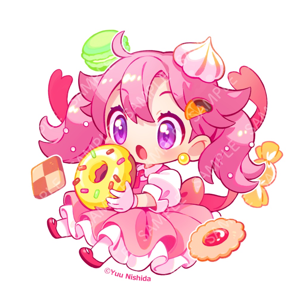 コルクコースター「じゅなとお菓子」