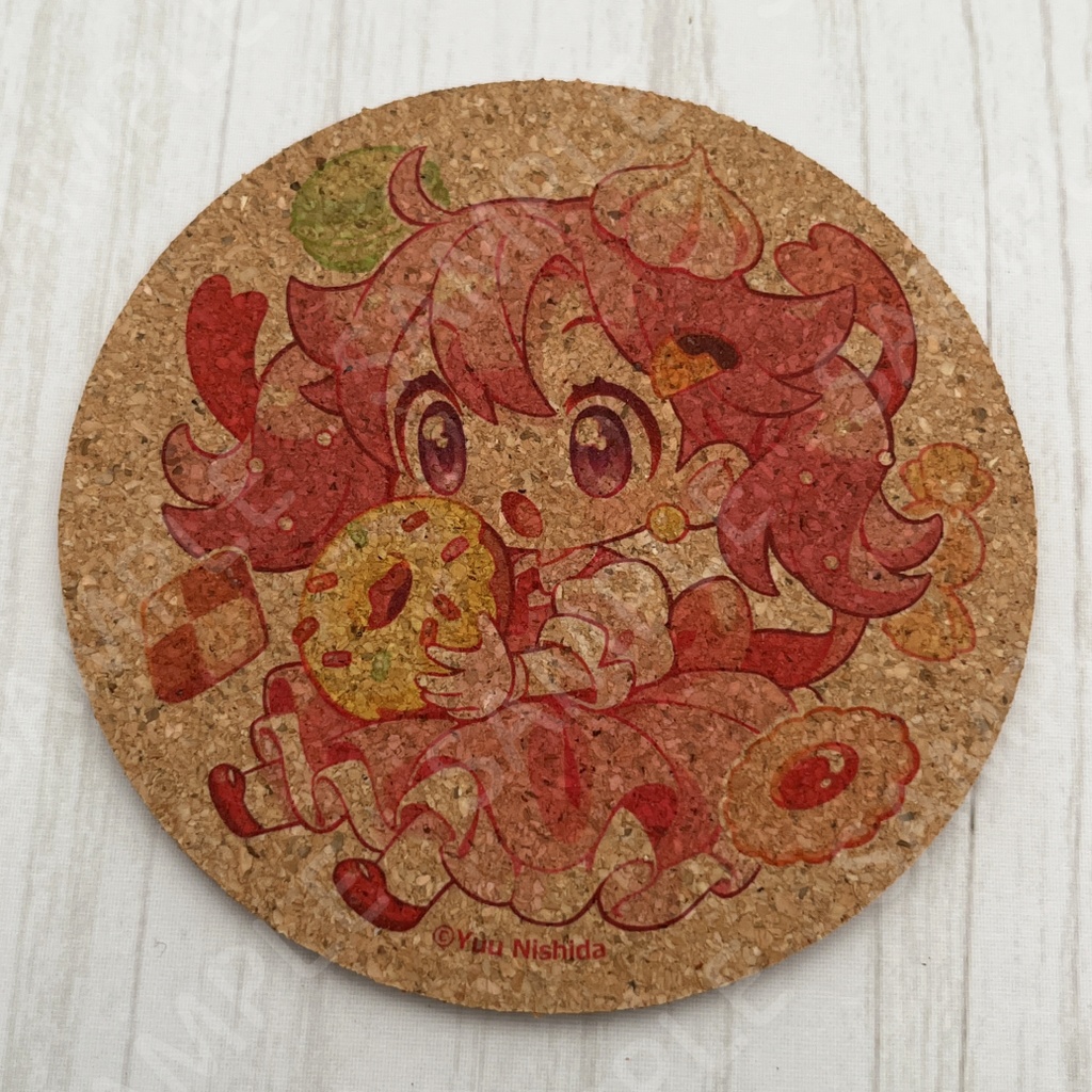 コルクコースター「じゅなとお菓子」