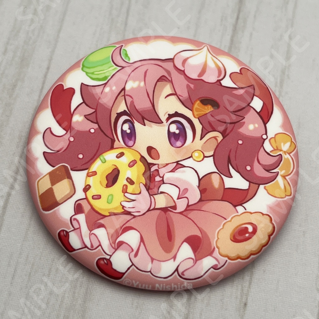 缶バッジ「じゅなとお菓子」