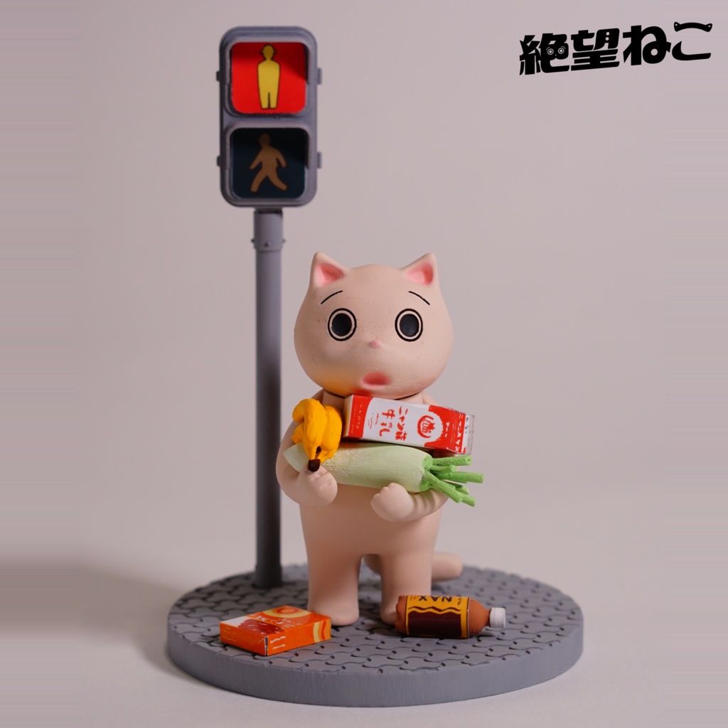 【塗装済み】レジ袋をもらい忘れて絶望している猫（2024ver・泣き顔パーツのみ）