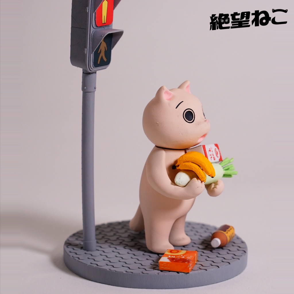 【塗装済み】レジ袋をもらい忘れて絶望している猫(2024ver・泣き顔パーツのみ)