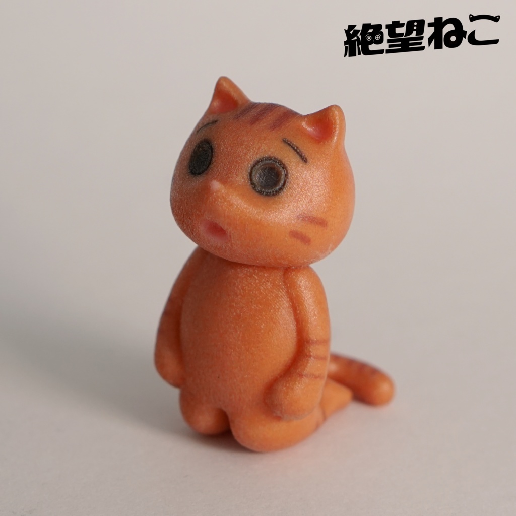 【彩色済み】膝から崩れ落ちて絶望している猫