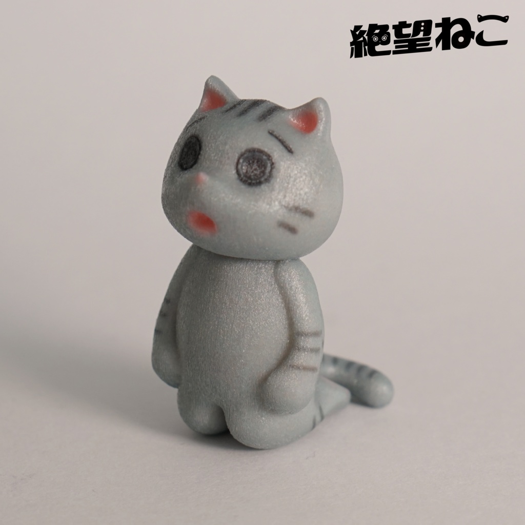 【彩色済み】膝から崩れ落ちて絶望している猫