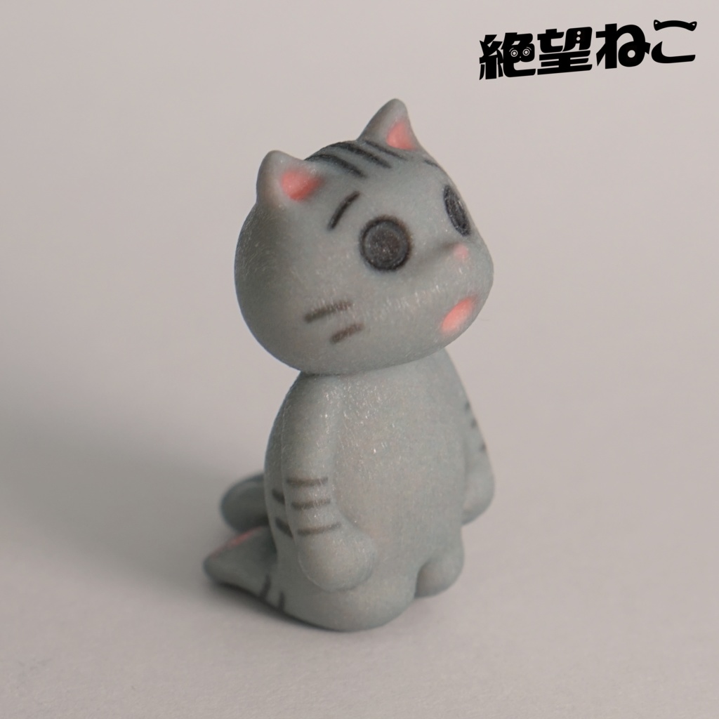 【彩色済み】膝から崩れ落ちて絶望している猫