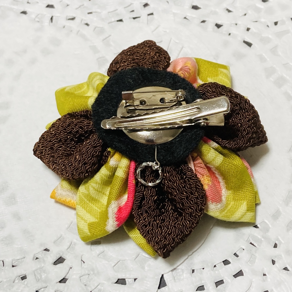 絞り細工クリップブローチ