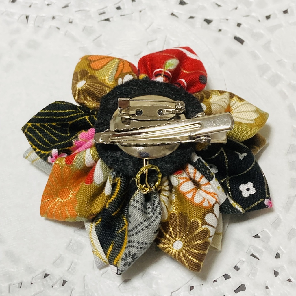 絞り細工クリップブローチ