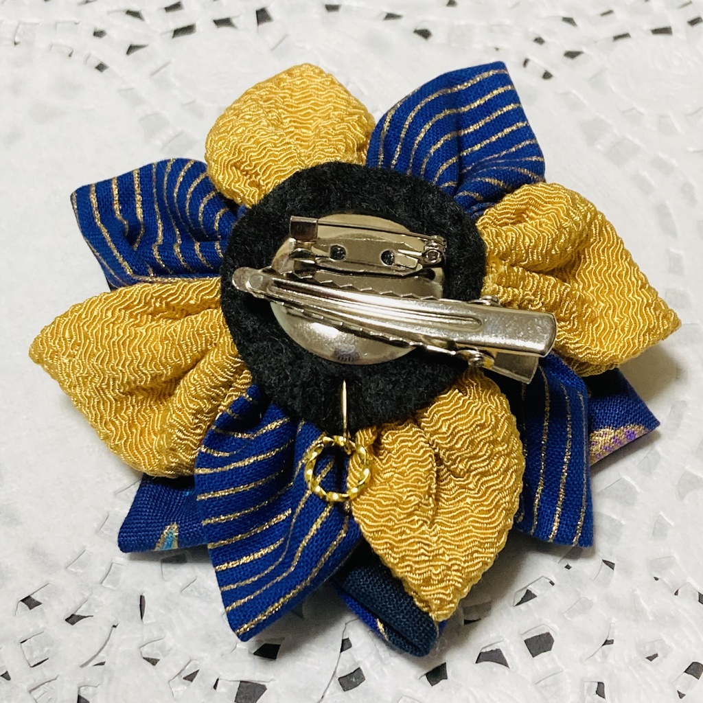 絞り細工クリップブローチ