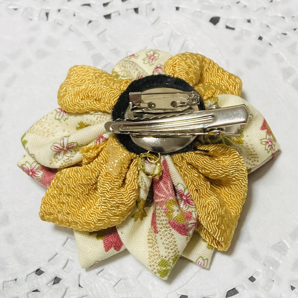 絞り細工クリップブローチ