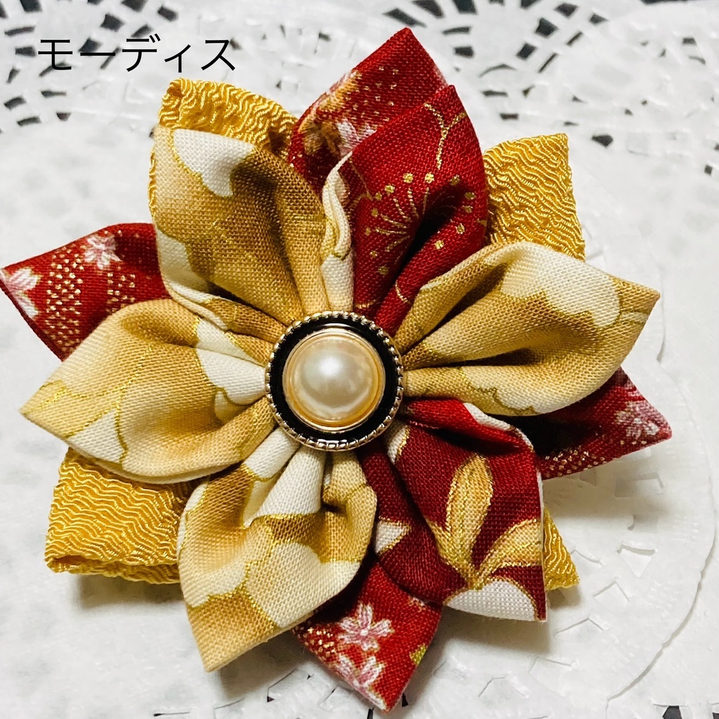 絞り細工クリップブローチ