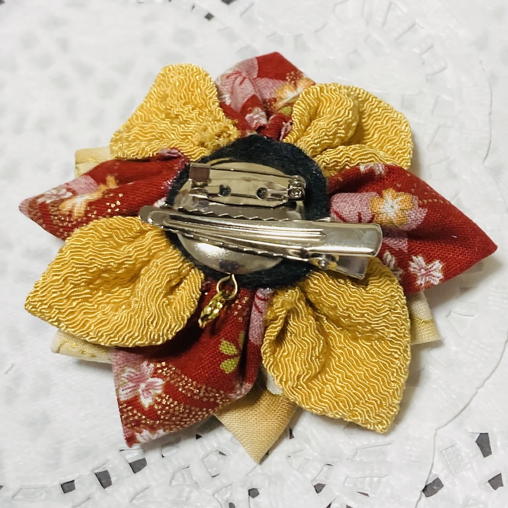 絞り細工クリップブローチ