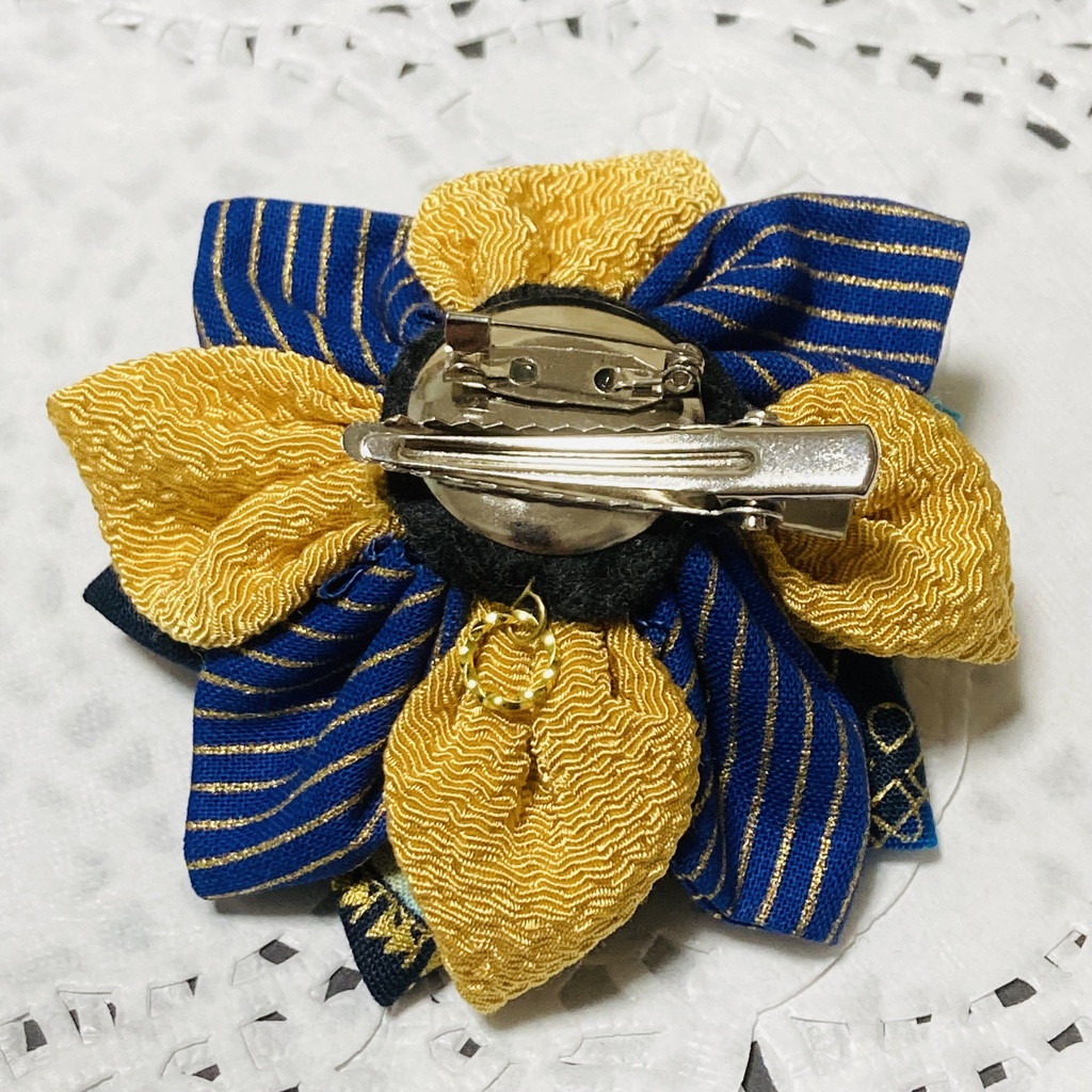 絞り細工クリップブローチ