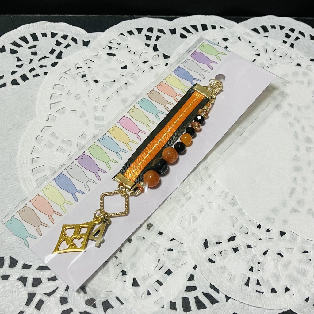 ツキウサ用リボンビーズ首輪