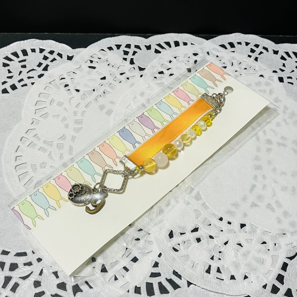 ツキウサ用リボンビーズ首輪