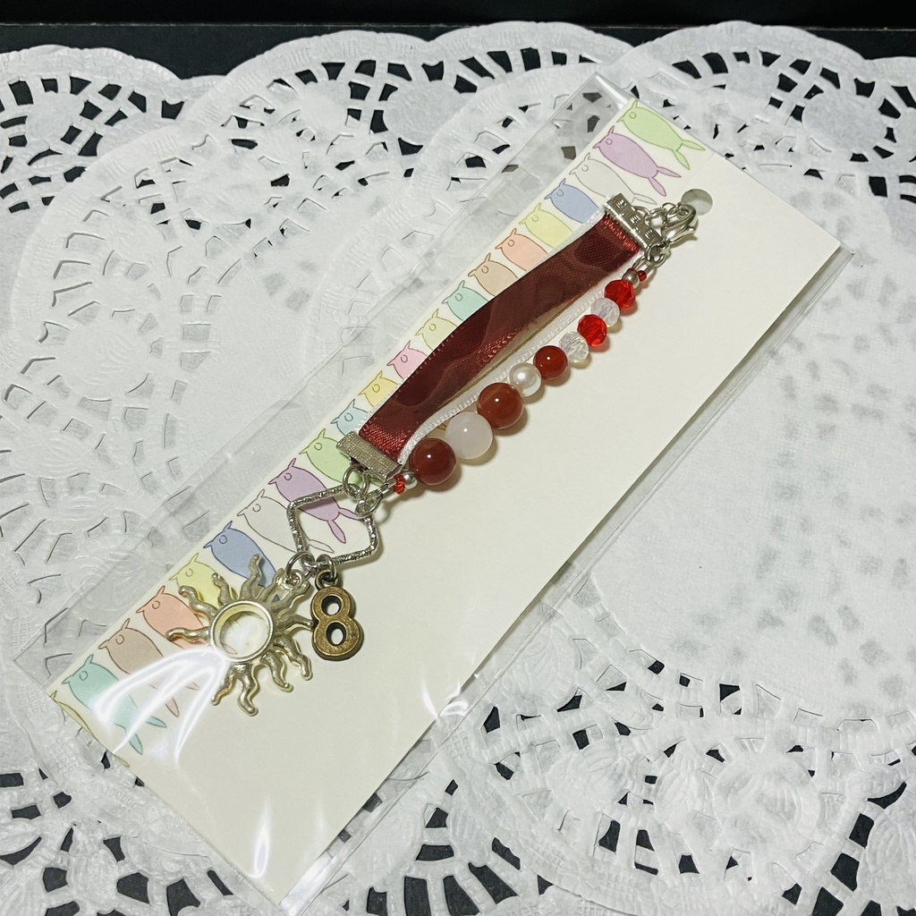 ツキウサ用リボンビーズ首輪