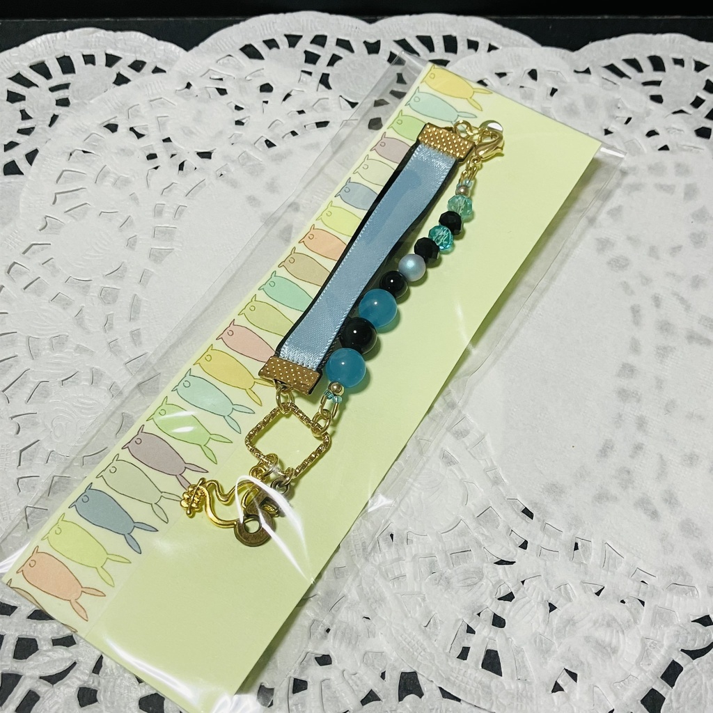 ツキウサ用リボンビーズ首輪