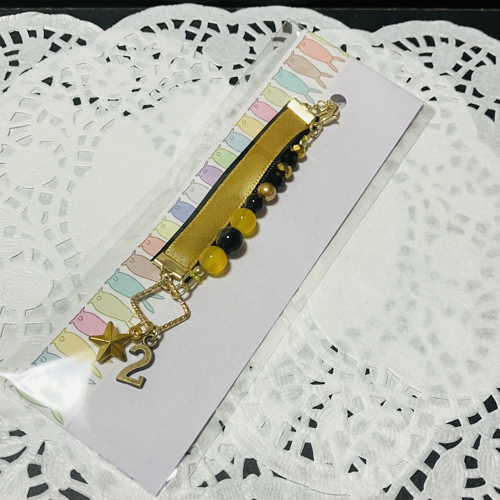 ツキウサ用リボンビーズ首輪