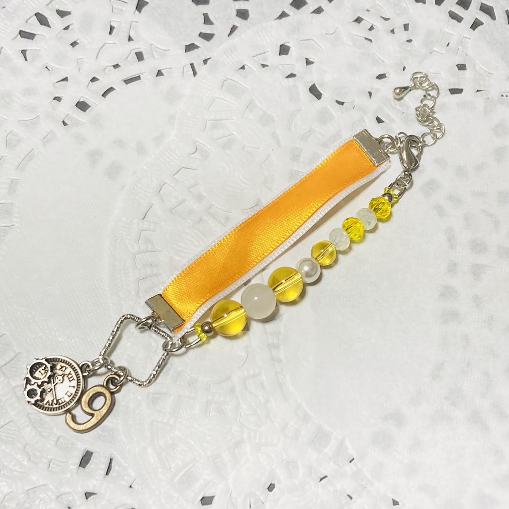 ツキウサ用リボンビーズ首輪