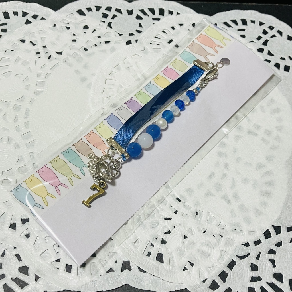 ツキウサ用リボンビーズ首輪